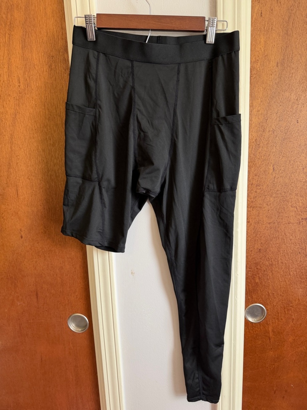 Black Asymmetrical Pocket Active Leggings